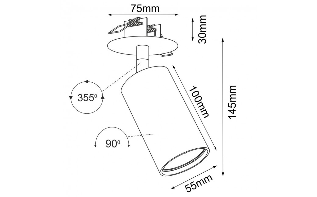 Brosline Lampa wpuszczana Ace in 55 - Biała 3255