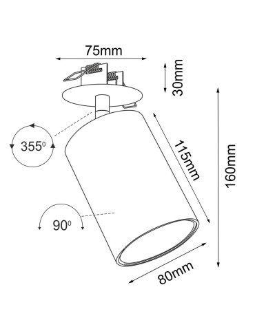 Brosline Ace dif 80 recessed lamp - White 3257 - product 2