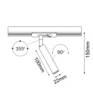 Lamps for 1 phase busbars - Brosline Spot Ace track 22 - Black - Rail 1F 230V 6250 - product 2