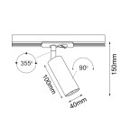 Lamps for 1 phase busbars - Brosline Spot Ace track 40 - Black - 1F 230V busbar 6252 - product 2
