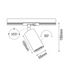 Lamps for 1 phase busbars - Brosline Spot Ace track 55 - Black - Rail 1F 230V 6254 - product 2