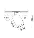 Lamps for 1 phase busbars - Brosline Spot Ace dif track 80 - Black - Rail 1F 230V 6256 - product 2
