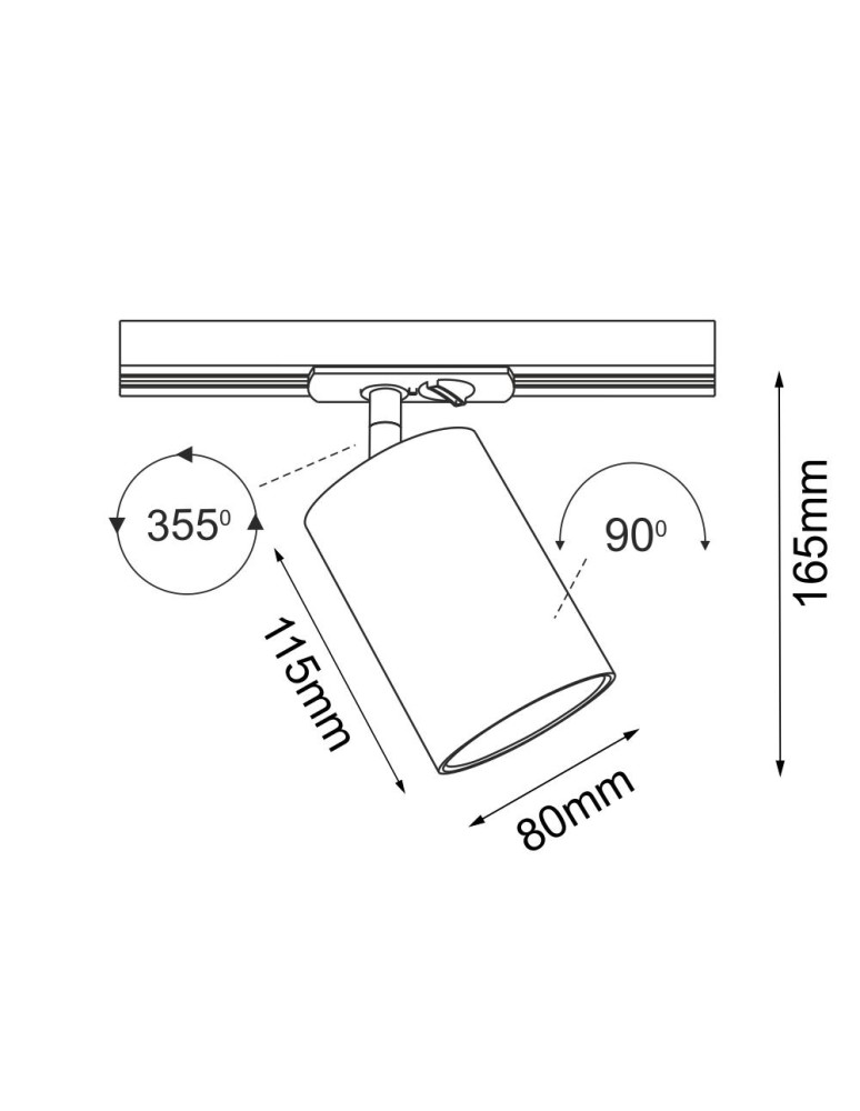 Lamps for 1 phase busbars - Brosline Spot Ace dif track 80 - White - Rail 1F 230V 6257 - product kolory-swiatla.pl 2