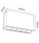 LED ceiling luminaires - Brosline Plafond A - Glare 5 - White (100 mm) 3000K 1039 - product 2