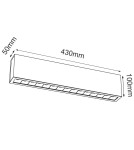 LED ceiling luminaires - Brosline Plafond A - Glare 15 - Black (100 mm) 3000K 1045 - product 2