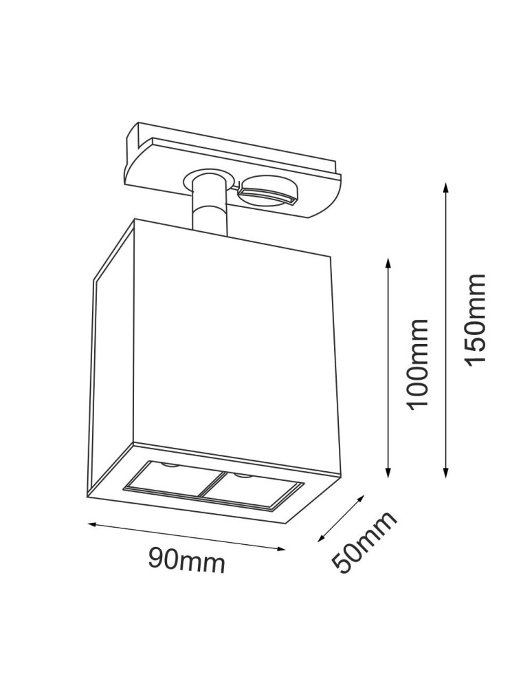 Lamps for 1 phase busbars - Brosline Spot A - Glare track 2 - Black - Rail 1F 230V 4000K 6319 - product kolory-swiatla.pl 2