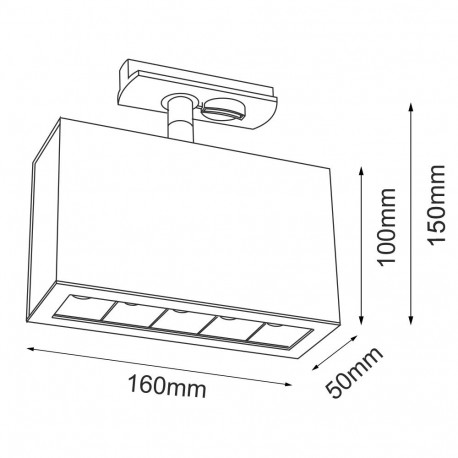 Brosline Spot A - Glare track 5 - Biały - Szynoprzewód 1F 230V 4000K 6325