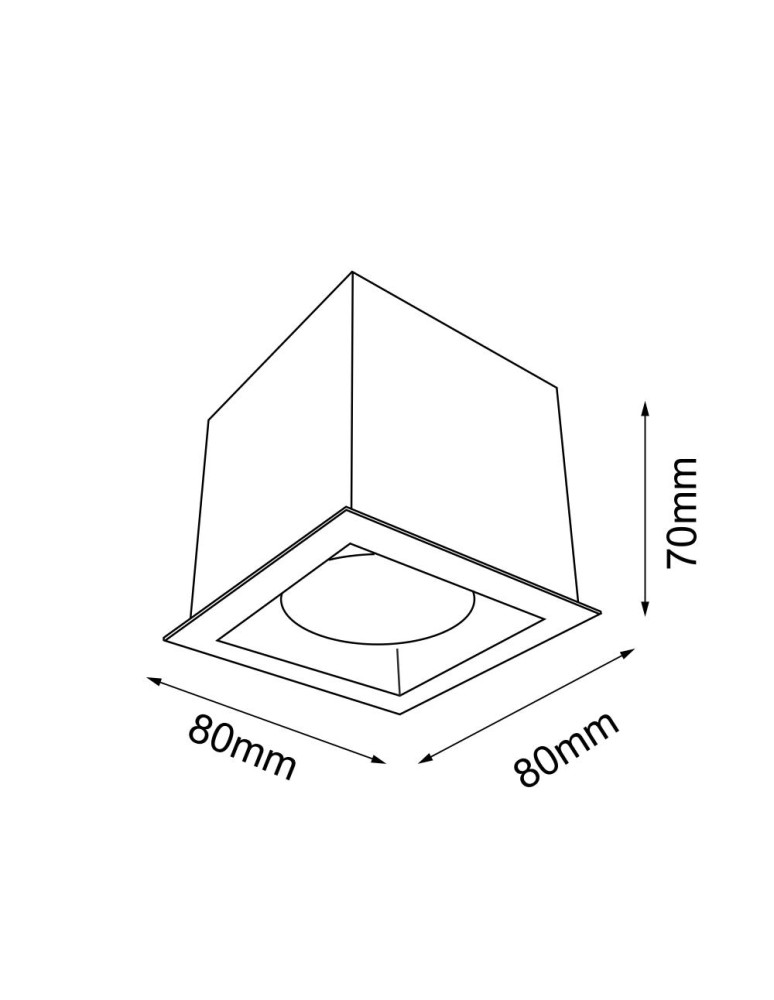 Square ceiling luminaires - Brosline Plafond Cage out mini 1-1 - White (70 mm) 1079 - product kolory-swiatla.pl 2