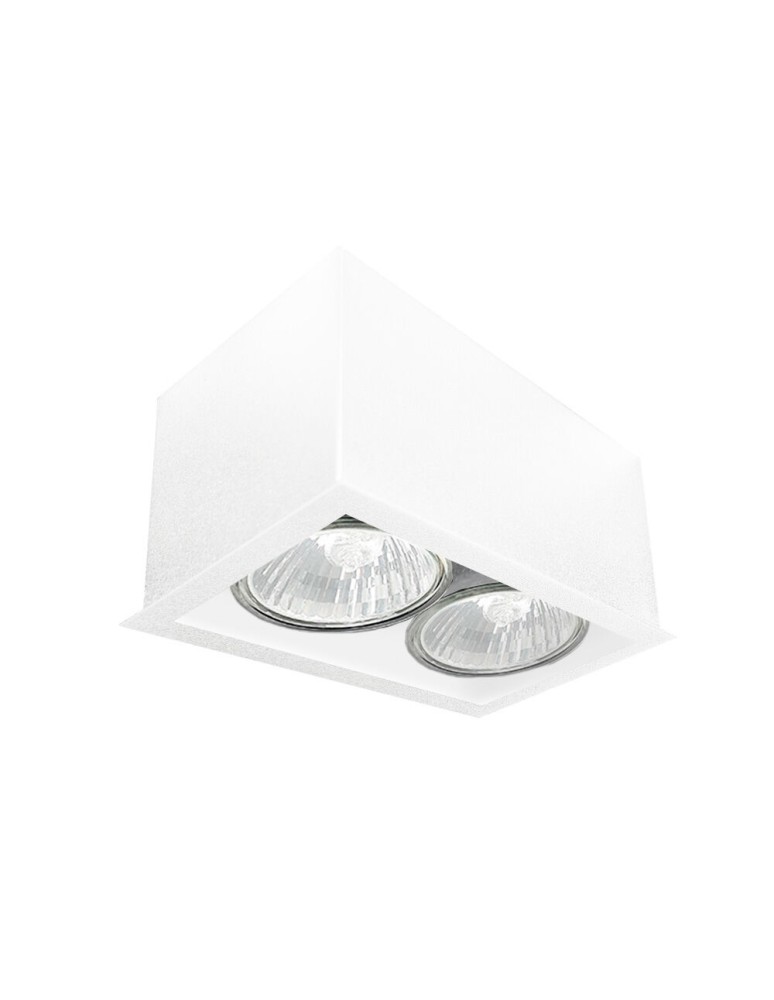 Square ceiling luminaires - Brosline Plafond Cage out mini 1-2 - White (70 mm) 1081 - product kolory-swiatla.pl 1