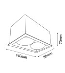 Square ceiling luminaires - Brosline Plafond Cage out mini 1-2 - White (70 mm) 1081 - product 2