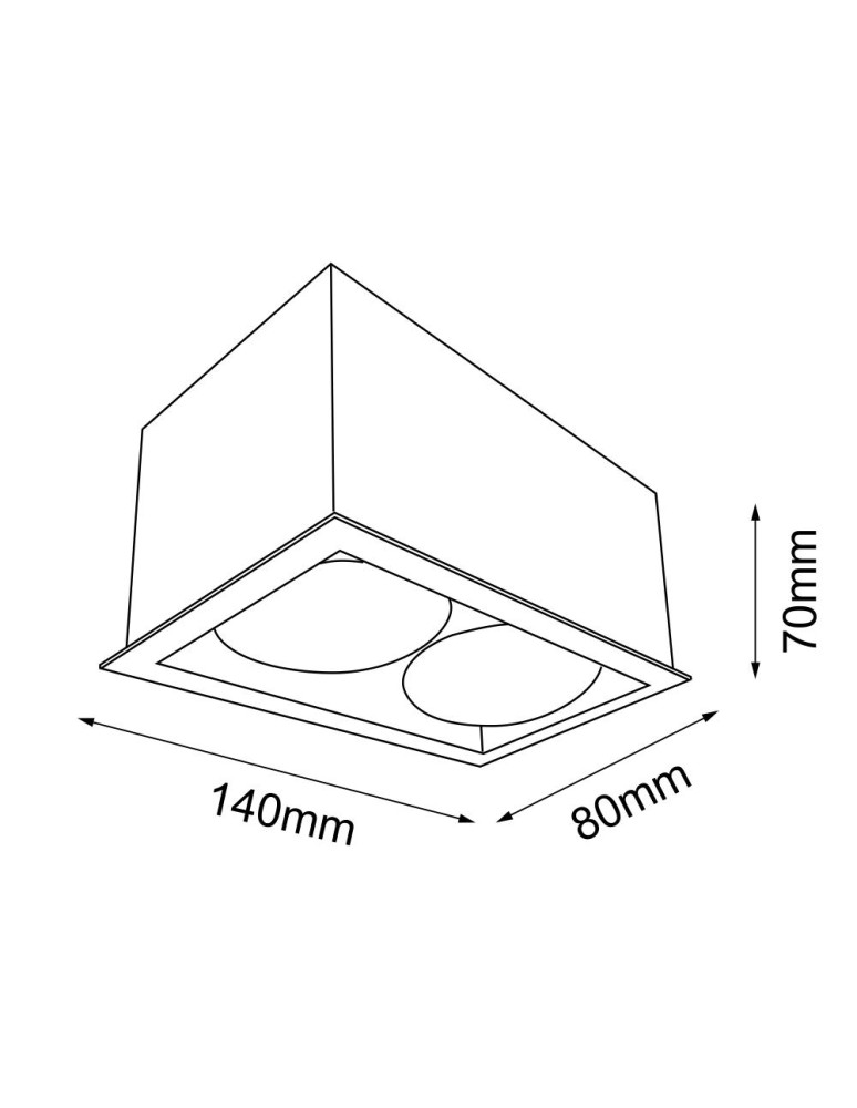 Square ceiling luminaires - Brosline Plafond Cage out mini 1-2 - White (70 mm) 1081 - product kolory-swiatla.pl 2