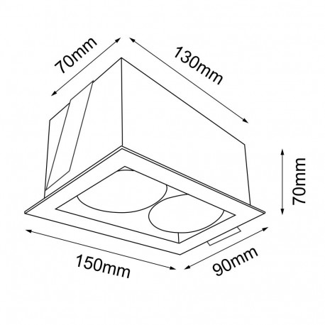 Brosline Lampa wpuszczana Cage in mini 1-2 - Czarna 3034