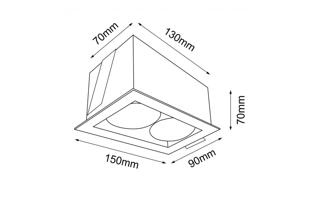 Brosline Lampa wpuszczana Cage in mini 1-2 - Czarna 3034