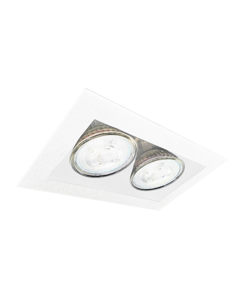 Square flush-mounted lamps - Brosline Cage in mini 1-2 recessed lamp - White 3035 - product kolory-swiatla.pl 1