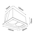 Square flush-mounted lamps - Brosline Cage in mini 1-2 recessed lamp - White 3035 - product 2