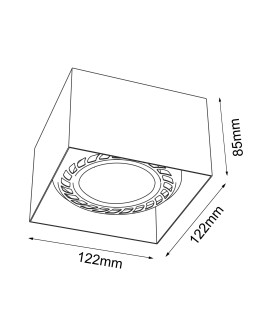Brosline Plafon Cage out 0-1 - Czarny (85 mm) 1267 - produkt 2