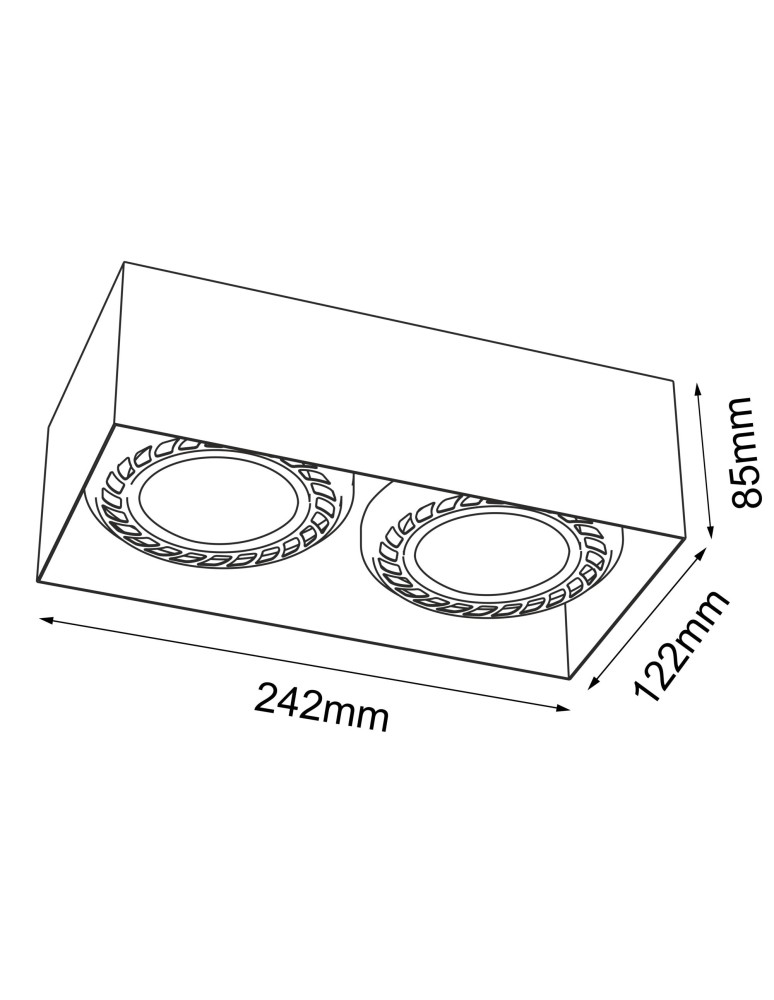 Square ceiling luminaires - Brosline Plafond Cage out 0-2 - Black (85 mm) 1269 - product kolory-swiatla.pl 2
