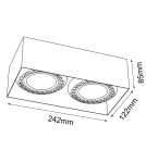 Square ceiling luminaires - Brosline Plafond Cage out 0-2 - White (85 mm) 1270 - product 2