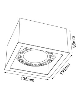 Brosline Plafon Cage out 1-1 - Biały (85 mm) 1272 - produkt 2