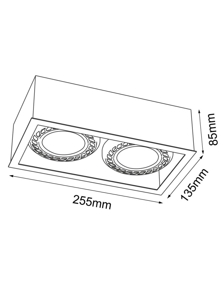 Square ceiling luminaires - Brosline Plafond Cage out 1-2 - White (85 mm) 1274 - product kolory-swiatla.pl 2