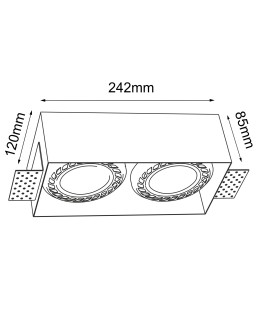 Brosline Recessed Lamp Cage in 0-2 - Black 3270 - product 2