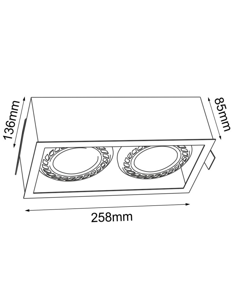 Square flush-mounted lamps - Brosline Recessed Lamp Cage in 1-2 - White 3275 - product kolory-swiatla.pl 2