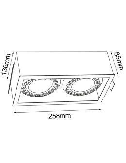 Brosline Lampa wpuszczana Cage in 1-2 - Biała 3275 - produkt 2