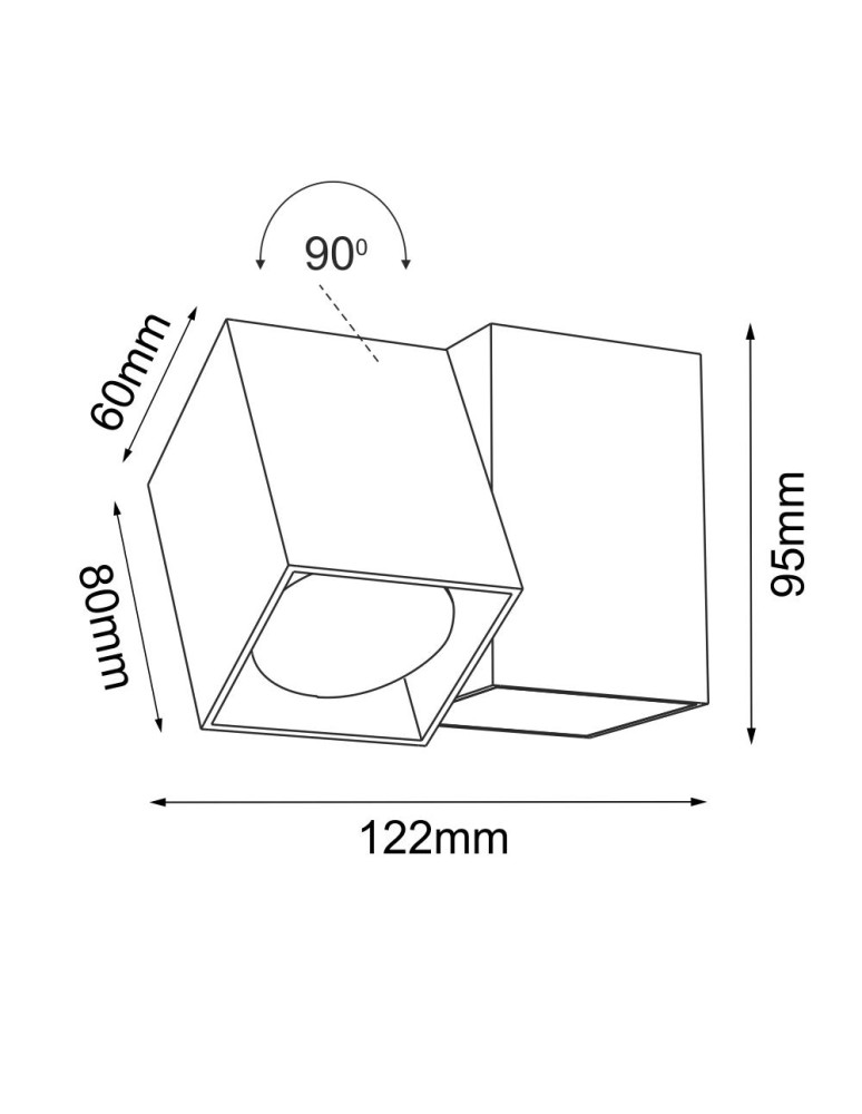 Spotlight ceiling lamps - Brosline Spotlight Cube 1 - Black (95 mm) 2292 - product kolory-swiatla.pl 2