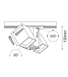 Lamps for 1 phase busbars - Brosline Spot Cube Track 2 - White - Rail 1F 230V 6263 - product 2