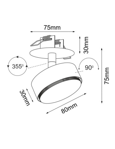 Brosline Drop in 1 recessed lamp - Black 3258 - product 2