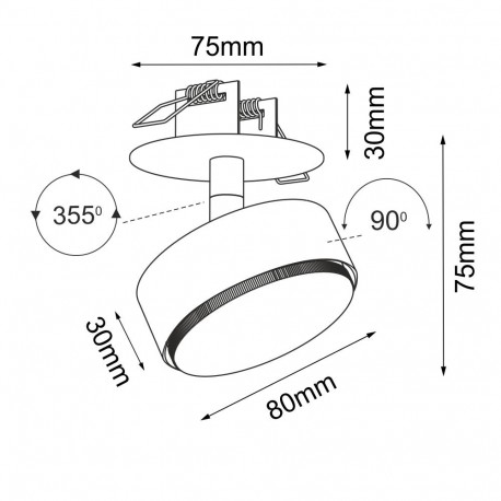 Brosline Lampa wpuszczana Drop in 1 - Czarna 3258