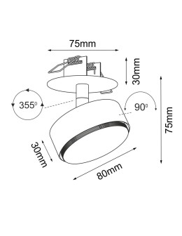 Brosline Drop in 1 recessed lamp - Black 3258 - product 2