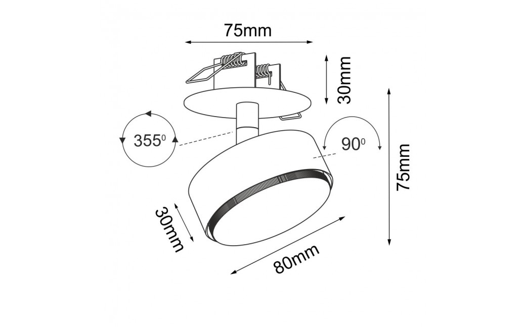 Brosline Lampa wpuszczana Drop in 1 - Czarna 3258