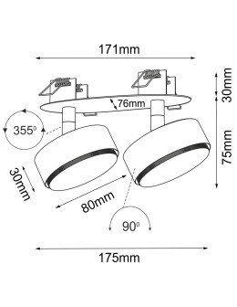 Brosline Drop in 2 recessed lamp - Black 3261 - product 2