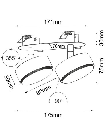 Brosline Drop in 2 recessed lamp - White 3276 - product 2