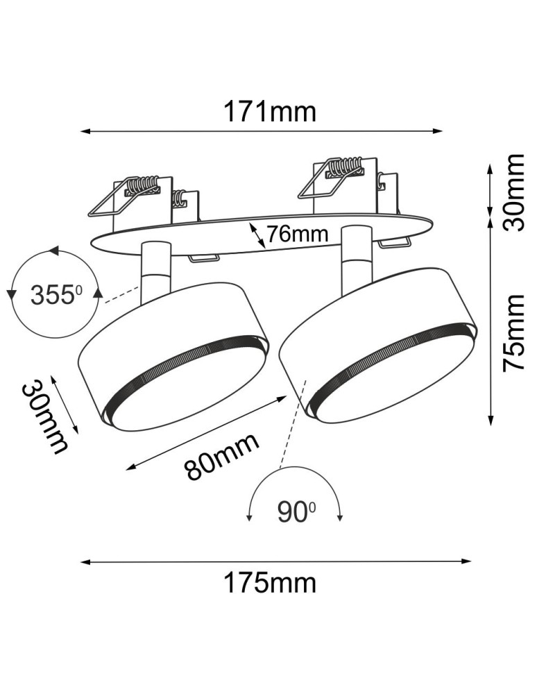 Recessed ceiling spotlights - Brosline Drop in 2 recessed lamp - White 3276 - product kolory-swiatla.pl 2