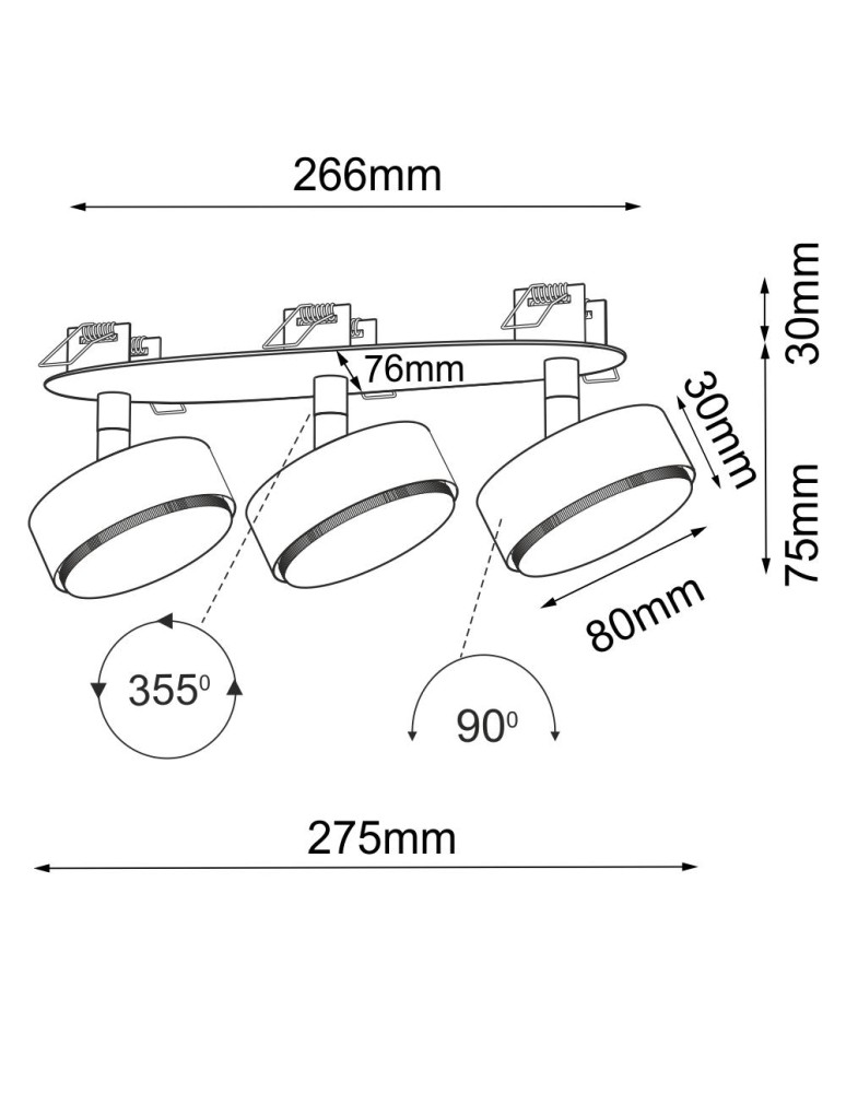 Recessed ceiling spotlights - Brosline Drop in 3 recessed lamp - White 3277 - product kolory-swiatla.pl 2