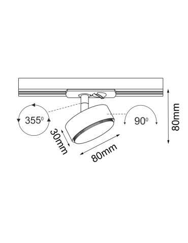 Brosline Spot Drop track - Czarny - Szynoprzewód 1F 230V 6258 - produkt 2