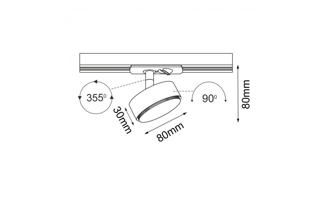 Brosline Spot Drop track - Czarny - Szynoprzewód 1F 230V 6258