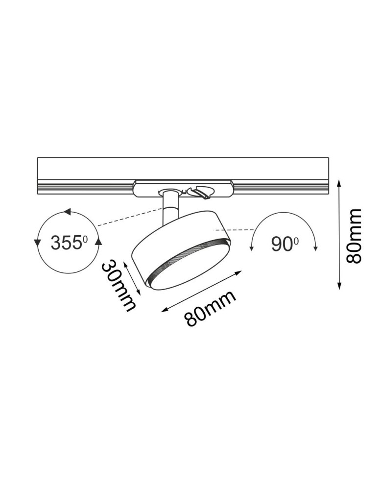 Lamps for 1 phase busbars - Brosline Spot Drop track - White - Rail 1F 230V 6259 - product kolory-swiatla.pl 2