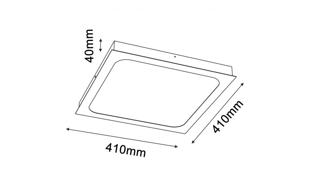 Brosline Plafon Hika - Czarny (410x410 mm) 3000K 1052