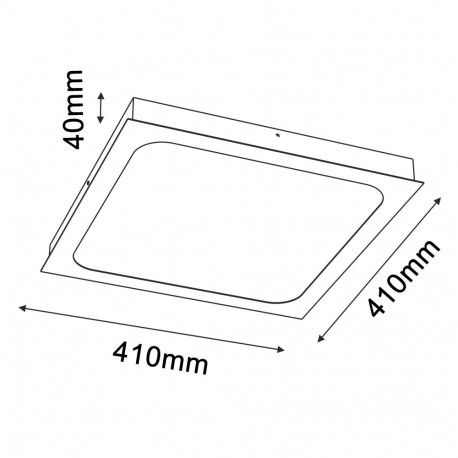 Brosline Plafon Hika - Czarny (410x410 mm) 4000K 1053