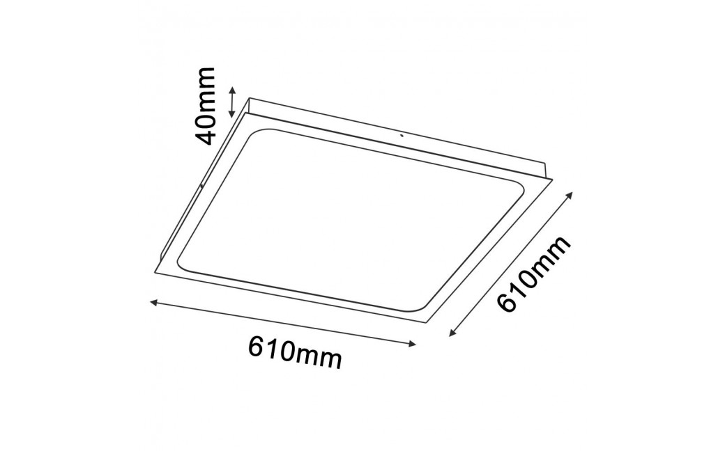 Brosline Plafon Hika - Czarny (610x610 mm) 3000K 1056