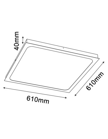 Brosline Plafon Hika - Czarny (610x610 mm) 4000K 1057 - produkt 2