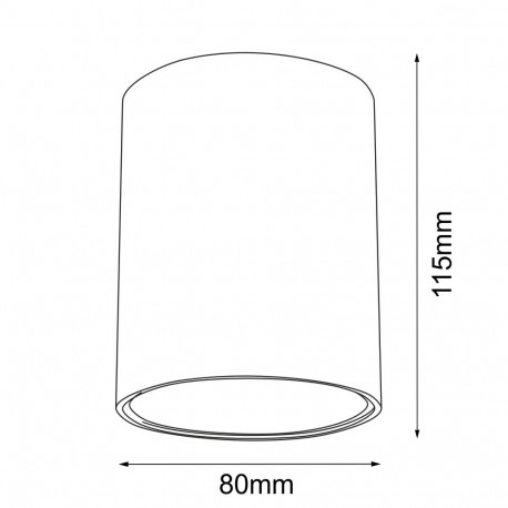 Brosline Plafon Point dif 80 - Czarny (115 mm) 1254