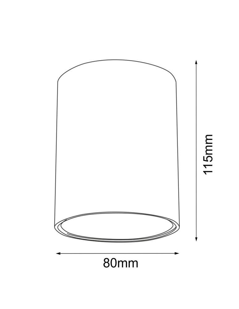Round ceiling luminaires - Brosline Plafond Point dif 80 - Black (115 mm) 1254 - product kolory-swiatla.pl 2