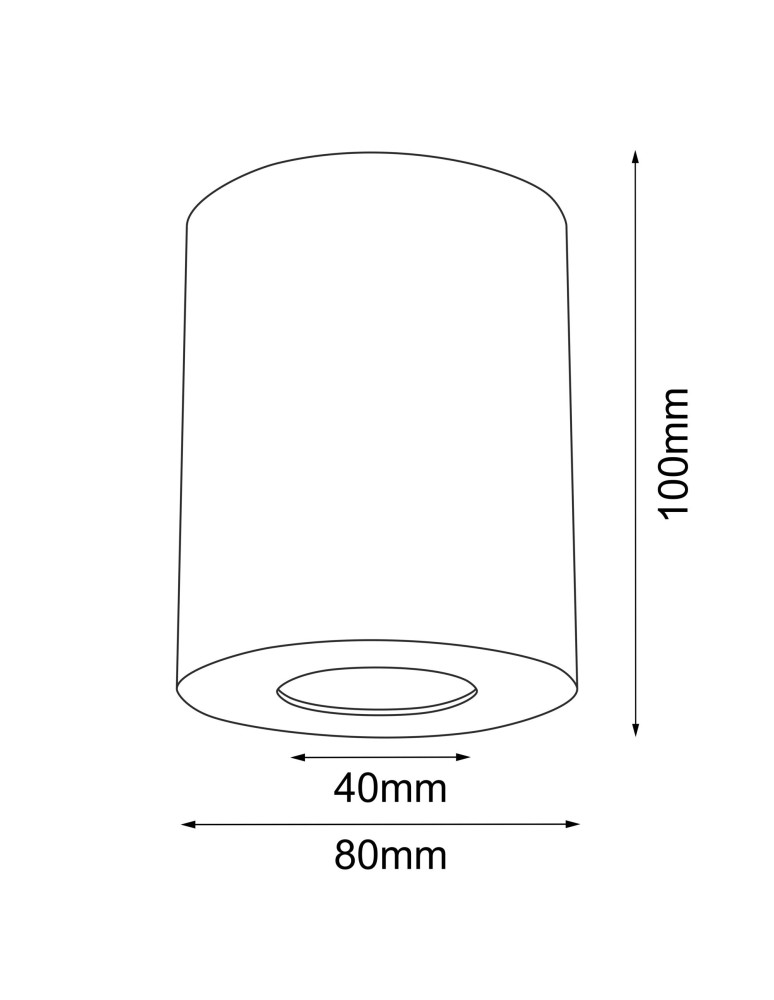 Round ceiling luminaires - Brosline Plafond Point H 80 - Black IP44 (100 mm) 1256 - product kolory-swiatla.pl 2