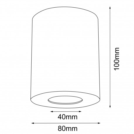 Brosline Plafon Point H 80 - Biały IP44 (100 mm) 1257