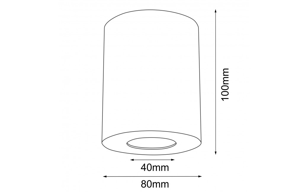 Brosline Plafon Point H 80 - Biały IP44 (100 mm) 1257