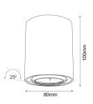 Round ceiling luminaires - Brosline Plafond Point H 80 move - Black (100 mm) 1258 - product 2